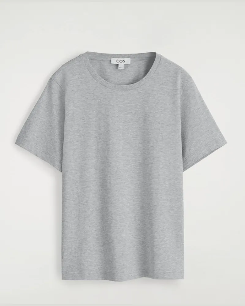 COS T-Shirt Aus Baumwolle Mit Rundhalsausschnitt Grau