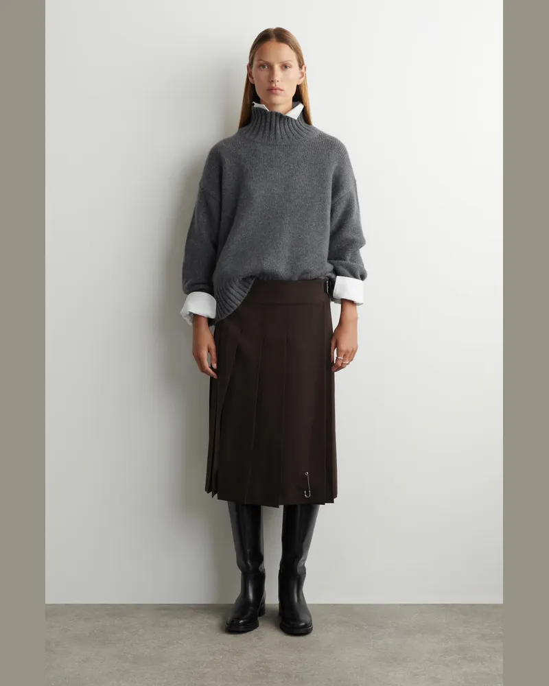 COS Mini-Kilt Aus Woll-Mix Mit Gürtel Schwarz