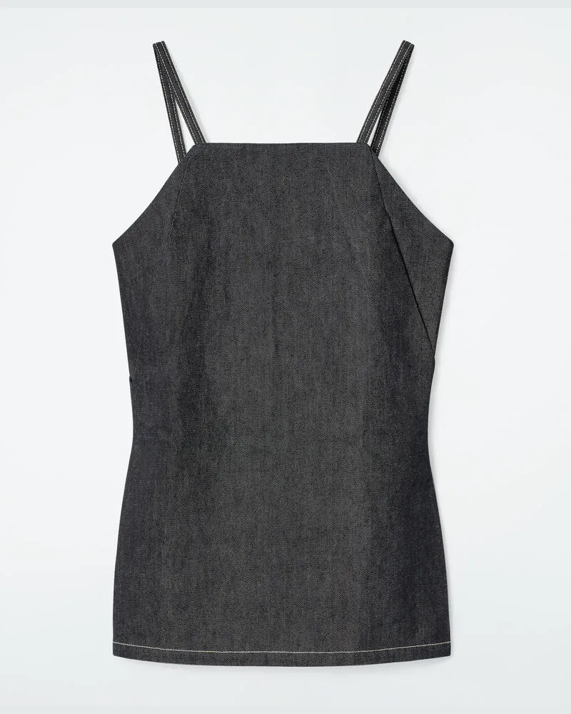 COS Ärmelloses Top Aus Raw Denim Blau
