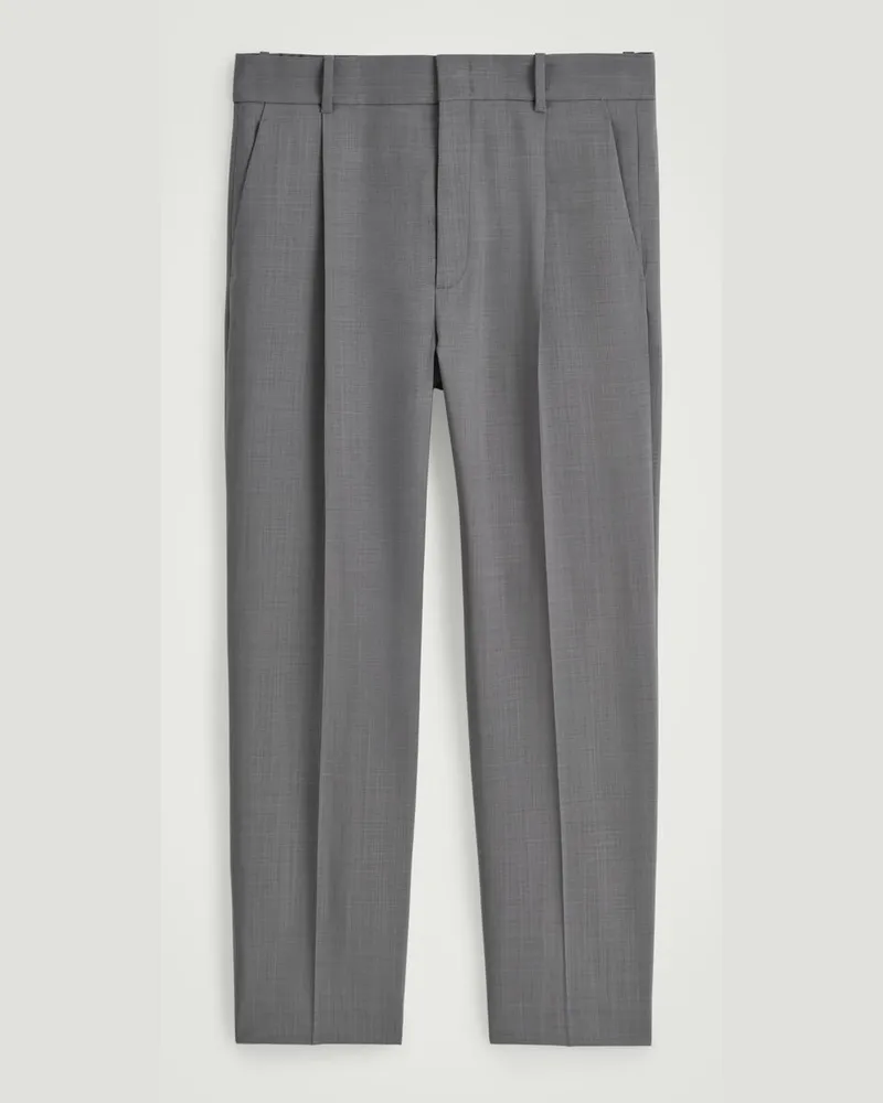 COS Fließende Leichte Wollhose Grau