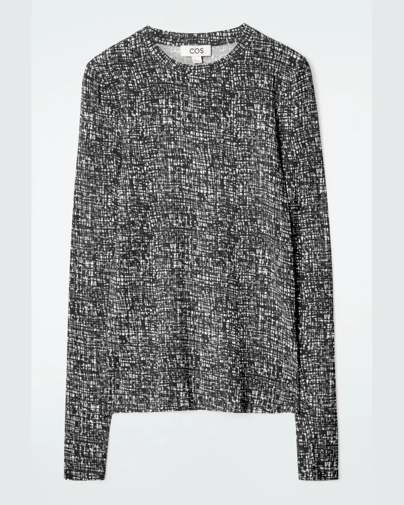 COS Schmales Leichtes Langarmshirt Schwarz