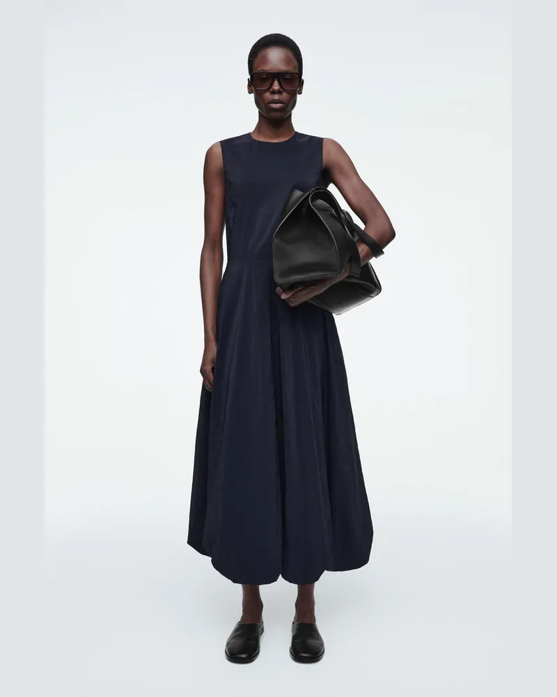 COS Ärmelloses Midikleid Mit Bubble-Saum Blau
