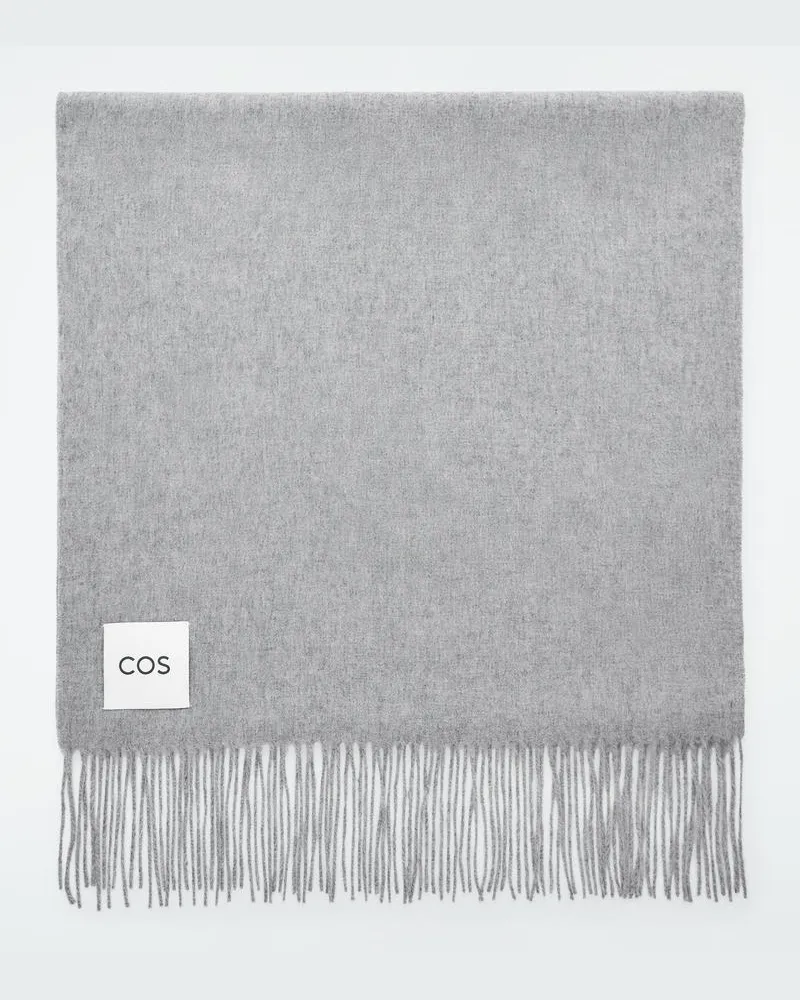 COS Wollschal Mit Fransen Grau