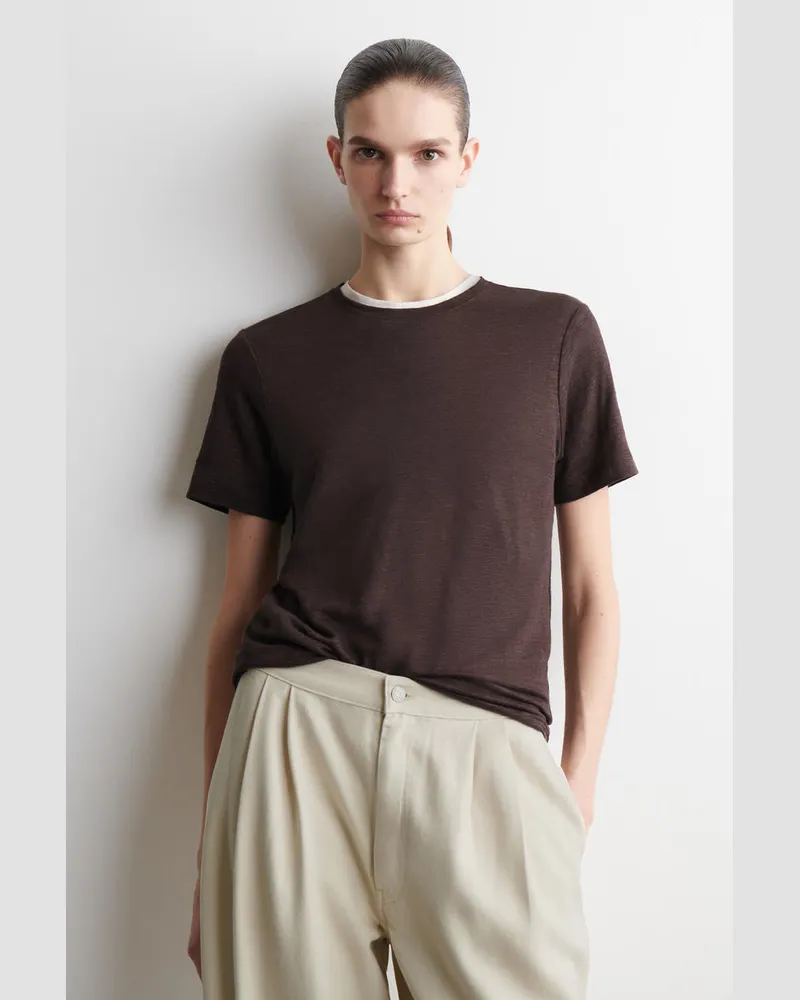 COS Hemd Aus Leinen Mit Rundhalsausschnitt Rot