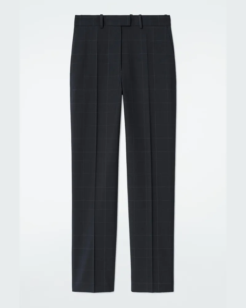 COS Hose Mit Geradem Bein Und Windowpane-Karo Blau