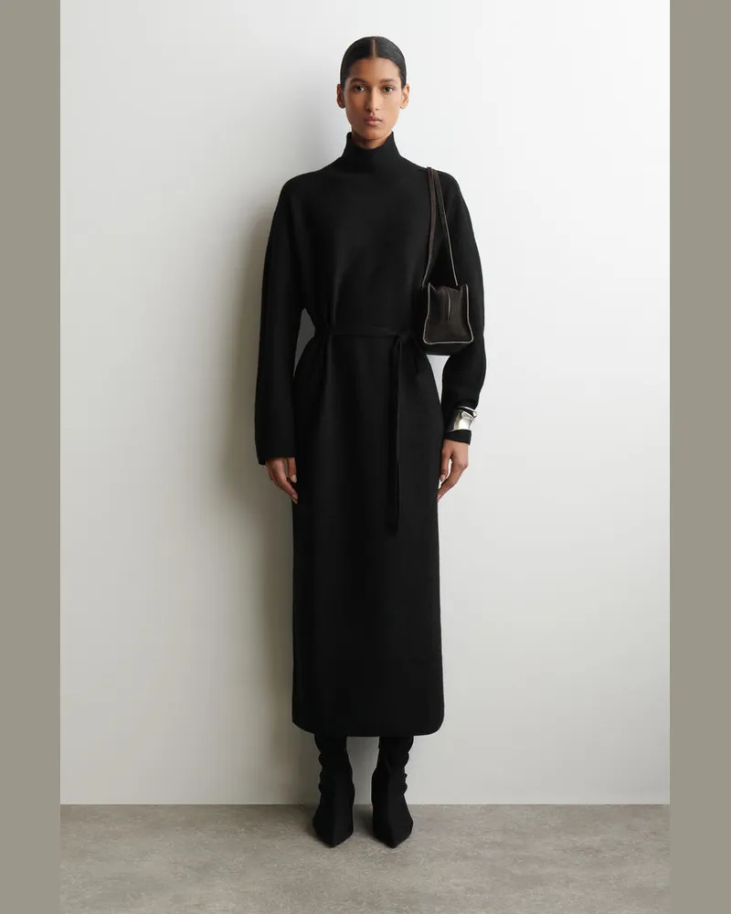 COS Kleid Aus Kochwolle Mit Stehkragen Schwarz