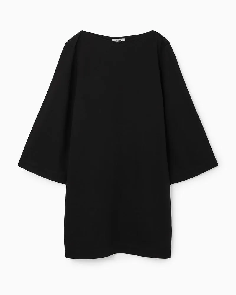 COS T-Shirt-Kleid In Minilänge Mit U-Boot-Ausschnitt Schwarz