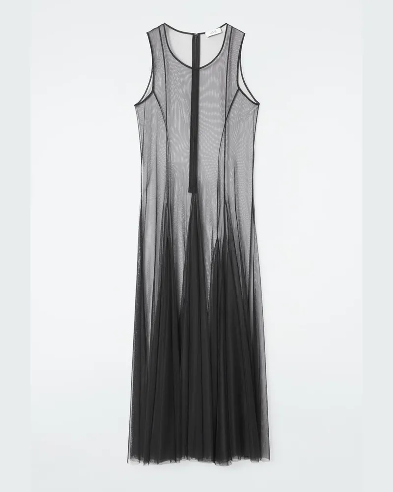 COS Das Maxikleid Aus Tüll Schwarz