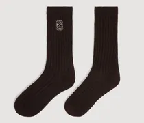 Gerippte Socken mit Logo