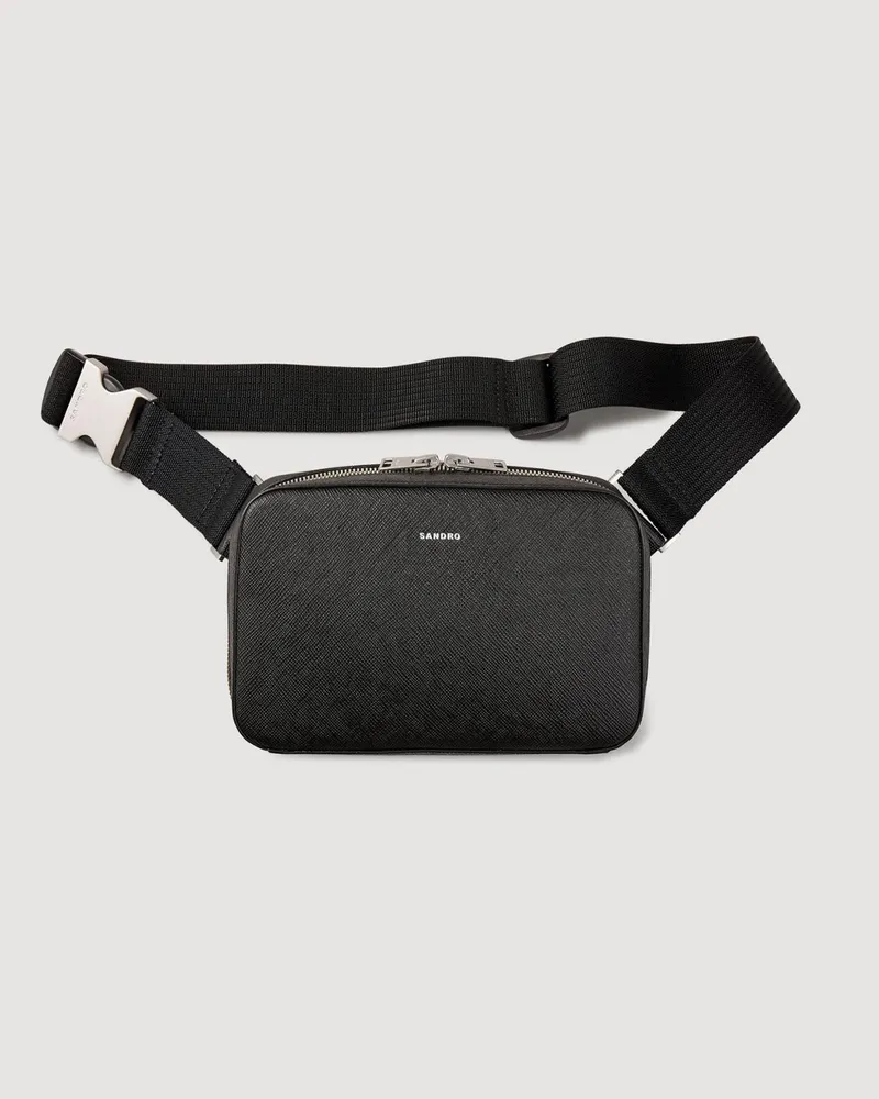 Sandro Kleine Tasche aus rekonstituiertes Leder Schwarz