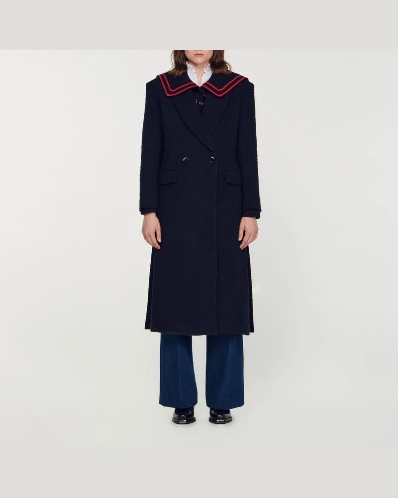 Sandro Langer Mantel Marineblau