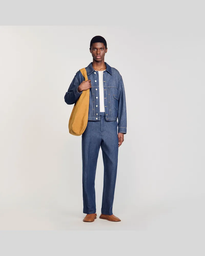 Sandro Blouson aus Chambray Brut-denim
