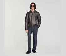 Lammlederjacke mit Reißverschluss