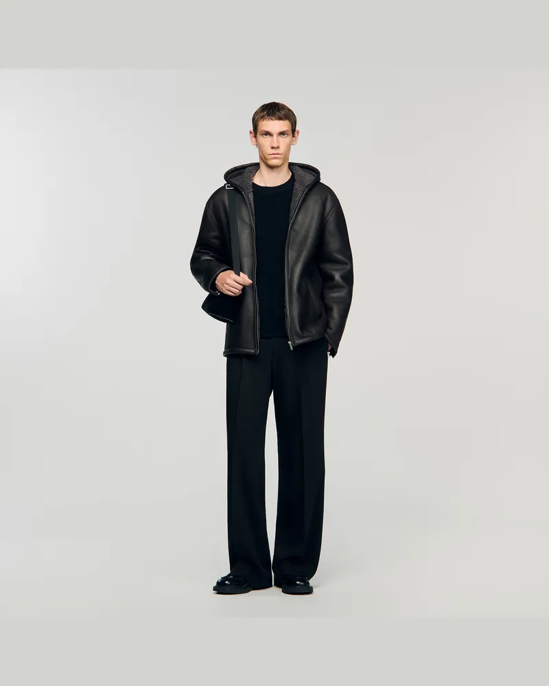Sandro Blouson aus Lammfell Anthrazit