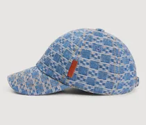 Denim-Kappe mit Kreuz-Muster
