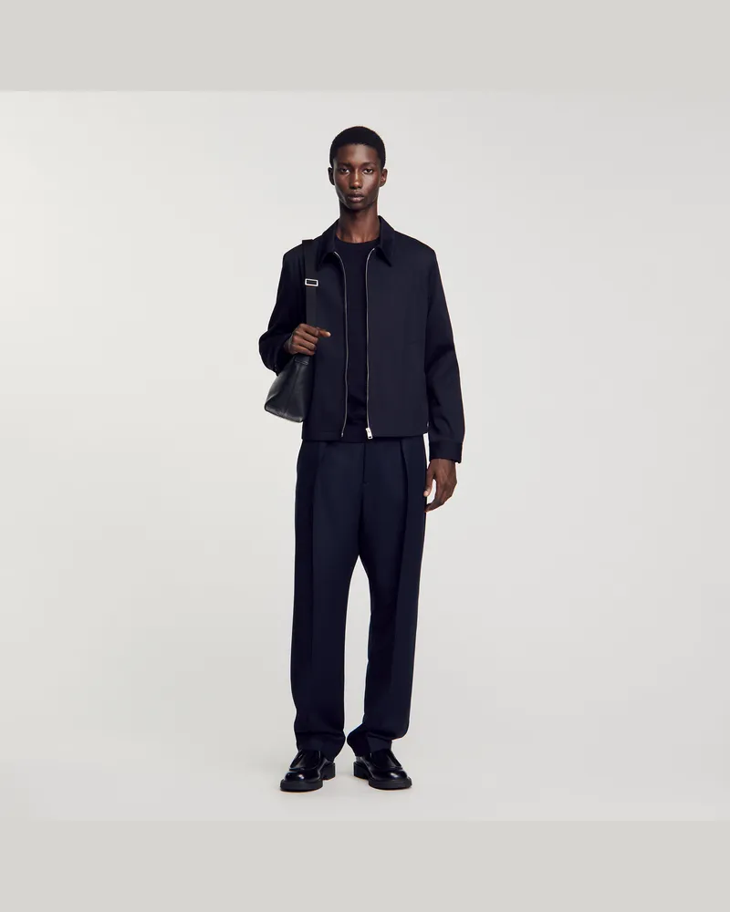 Sandro Blouson aus Baumwolle Marine