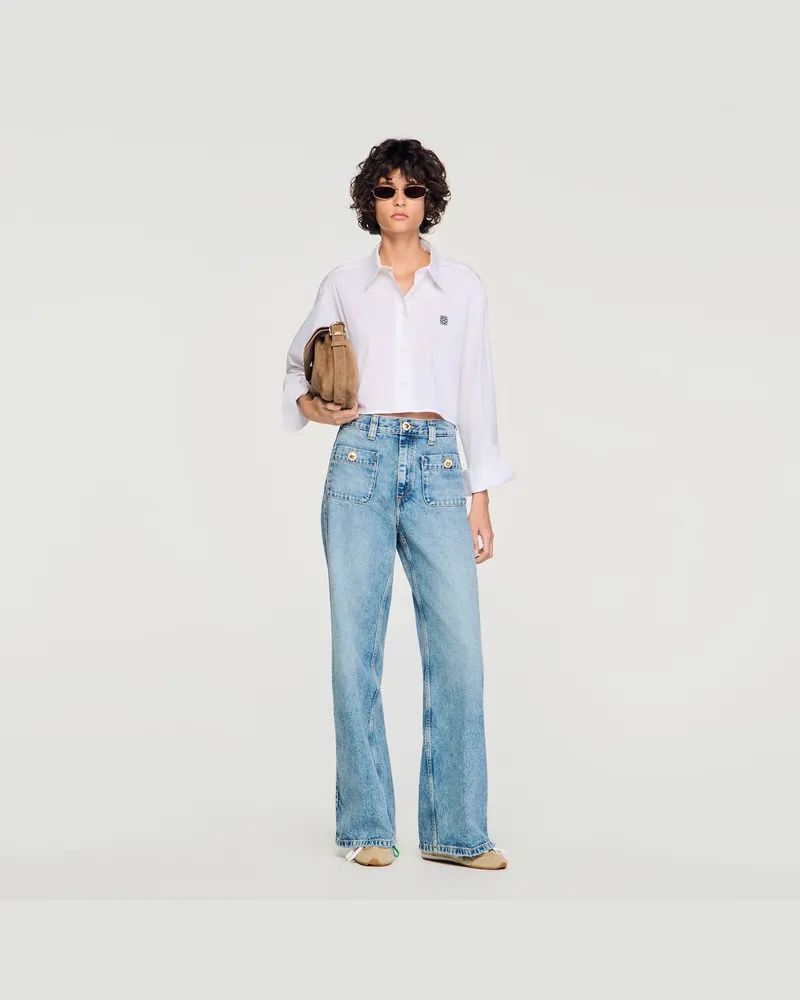 Sandro Washed Jeans Jeansblau