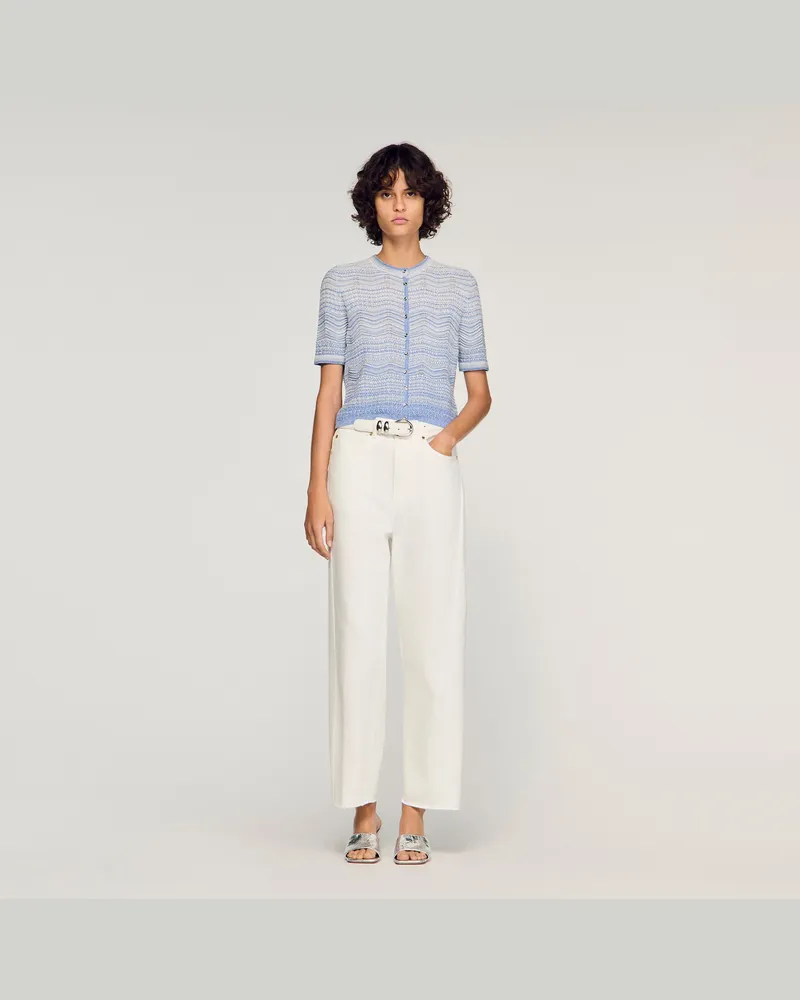 Sandro Cardigan aus Zierstrick Himmel-blau