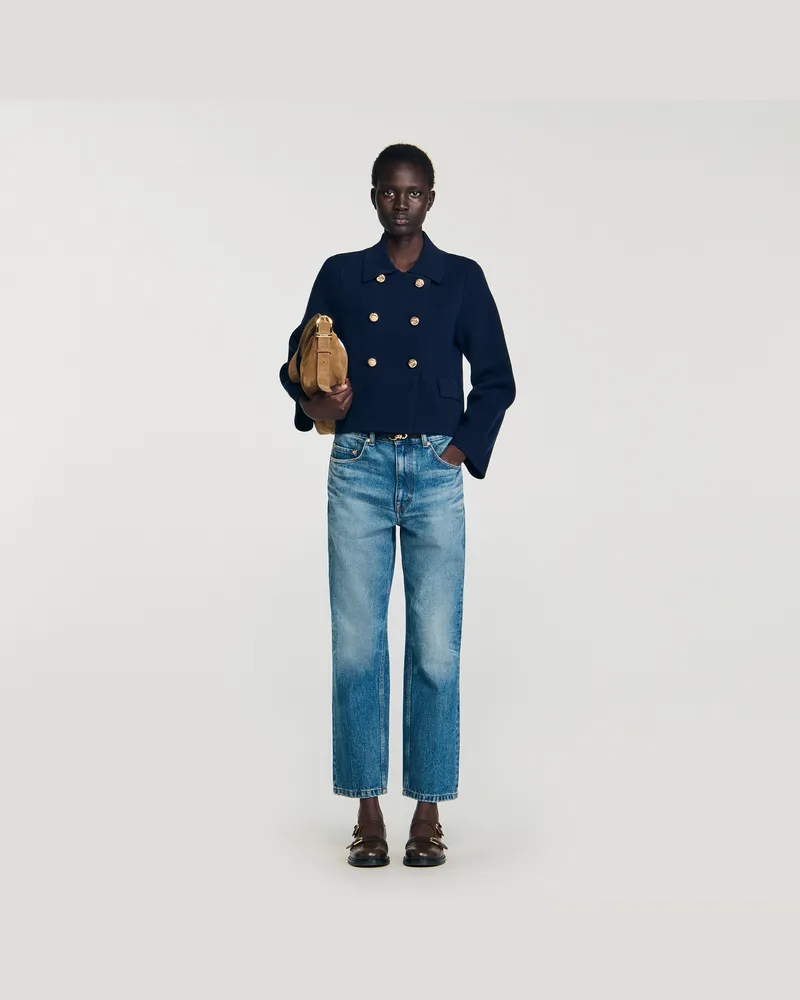 Sandro Cardigan mit doppelter Knopfleiste Marine