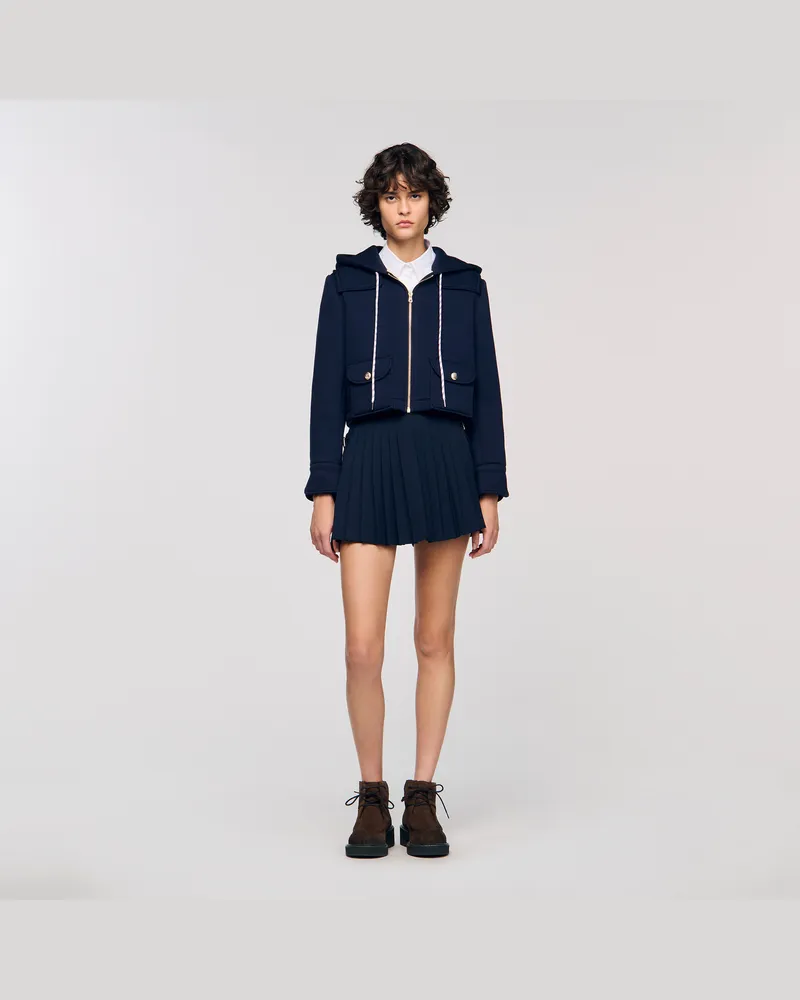 Sandro Technischer Blouson mit Kapuze Marine
