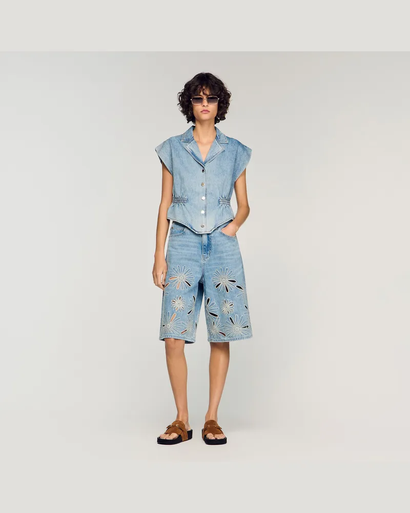 Sandro Top aus Denim Jeansblau