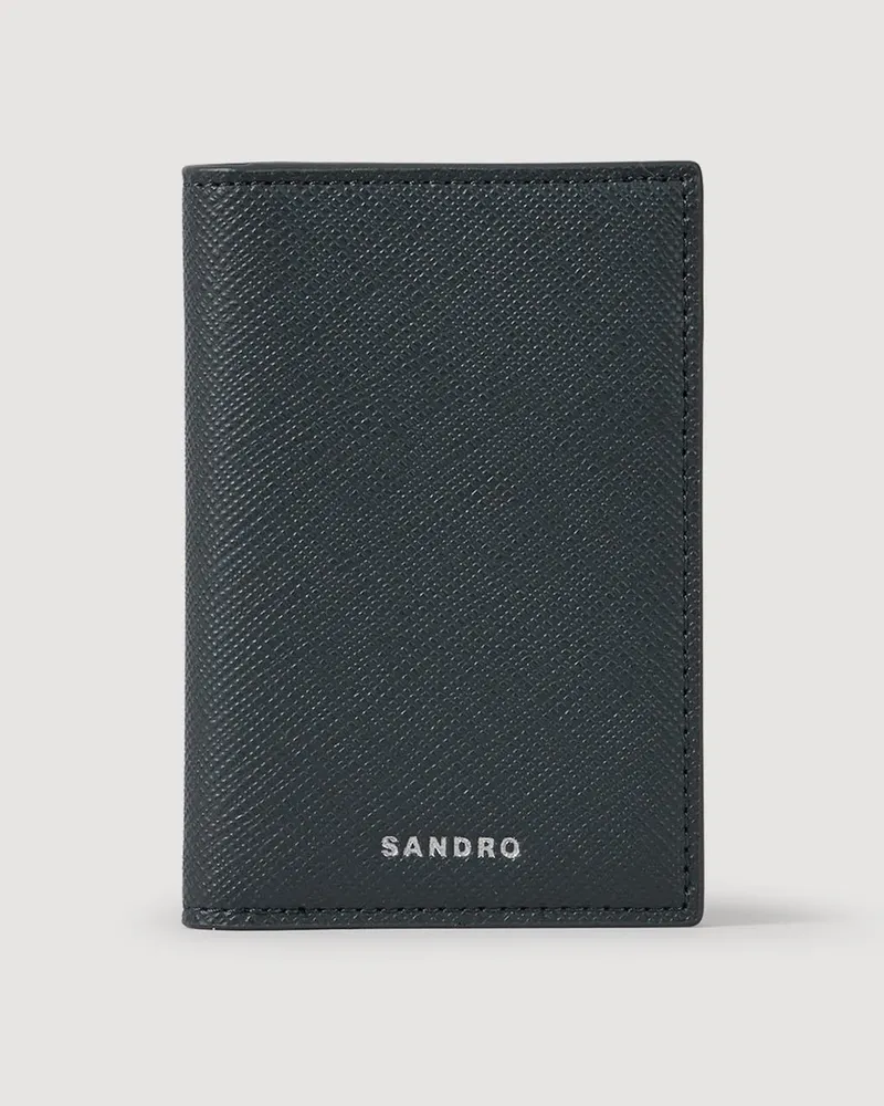 Sandro Brieftasche aus rekonstituiertes Leder Acier