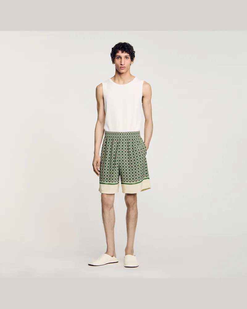 Sandro Fließende Bermudashorts mit Print Super