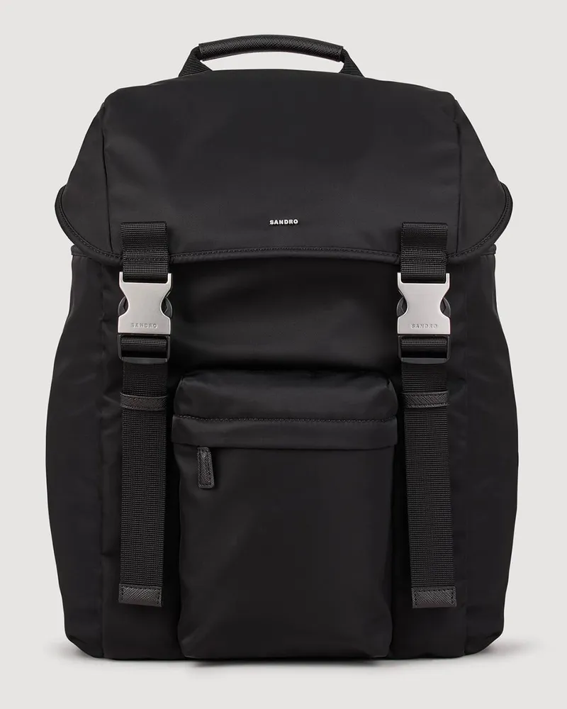 Sandro Rucksack aus recyceltem Leder Schwarz