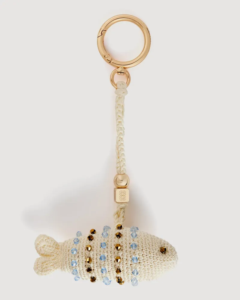 Sandro Handgehäkelter Schlüsselanhänger Ecru