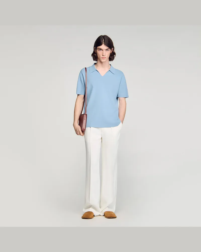 Sandro Poloshirt aus Stretch-Strick Himmel-blau