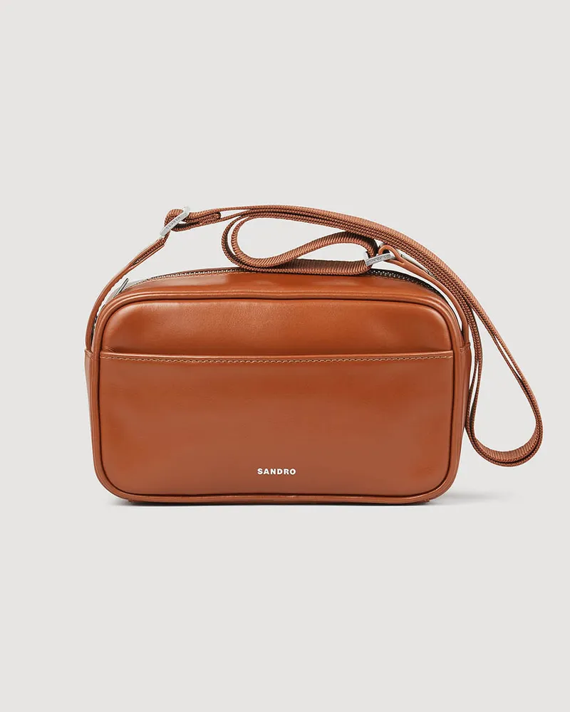 Sandro Kleine Tasche aus Glattleder Hell-braun