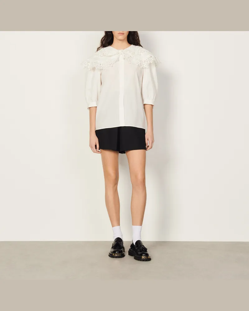 Sandro Hemd aus Baumwolle Ecru