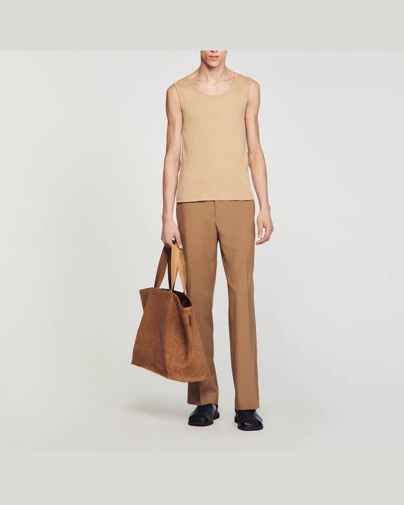Sandro Top aus Baumwolle Beige