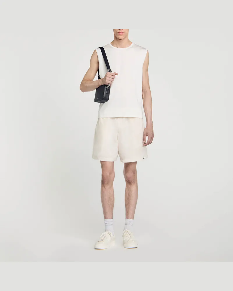 Sandro Tanktop aus Feinstrick Ecru