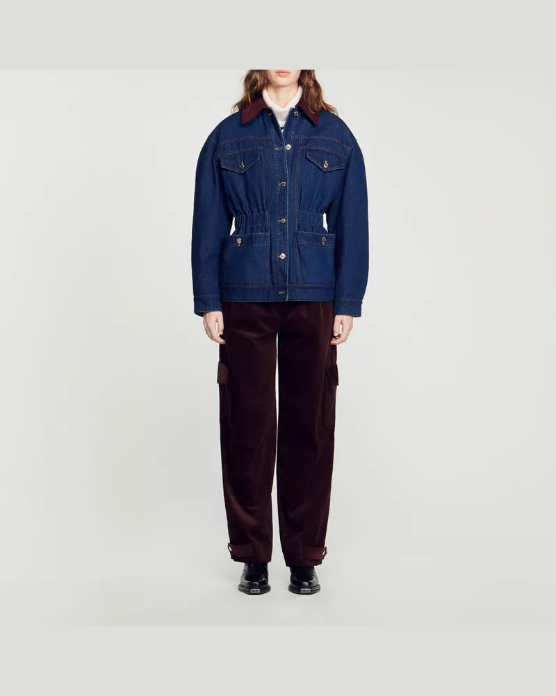 Sandro Wendbare Jeans-Jacke Blau