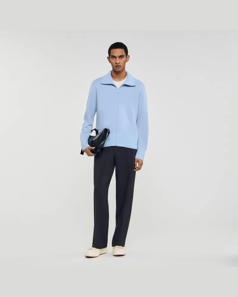 Sandro Truckerjacke aus Wolle Himmel-blau