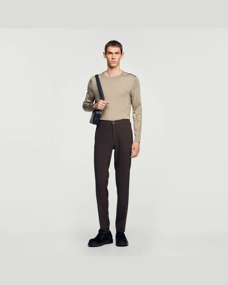 Sandro Hose aus Jersey Taupe
