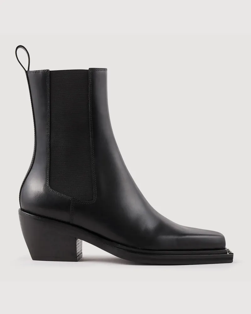 Sandro Lederstiefeletten Schwarz