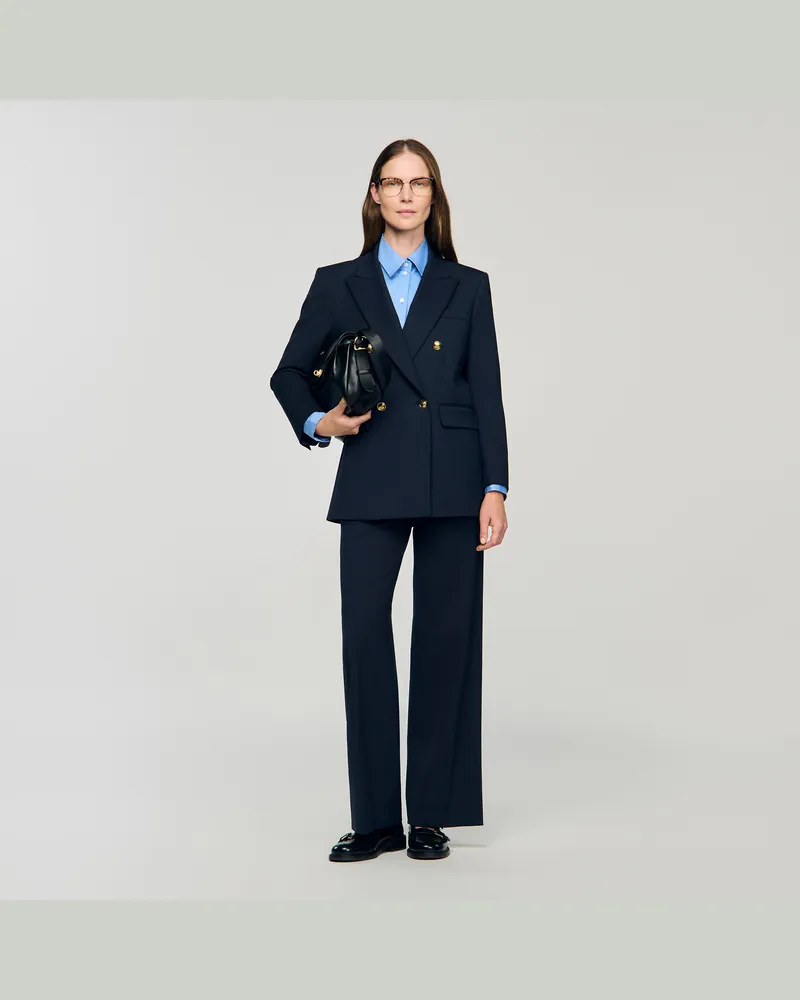 Sandro Blazer mit feinen Streifen Marine