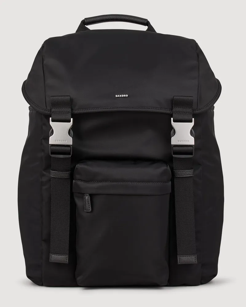 Sandro Rucksack aus recyceltem Leder Schwarz