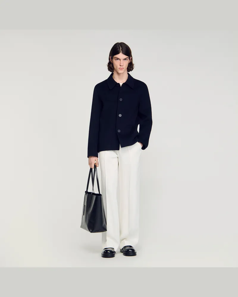 Sandro Wollblouson mit klassischem Kragen Marine