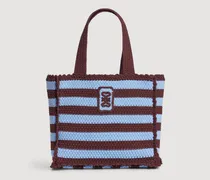 Gestreifte Häkeltasche