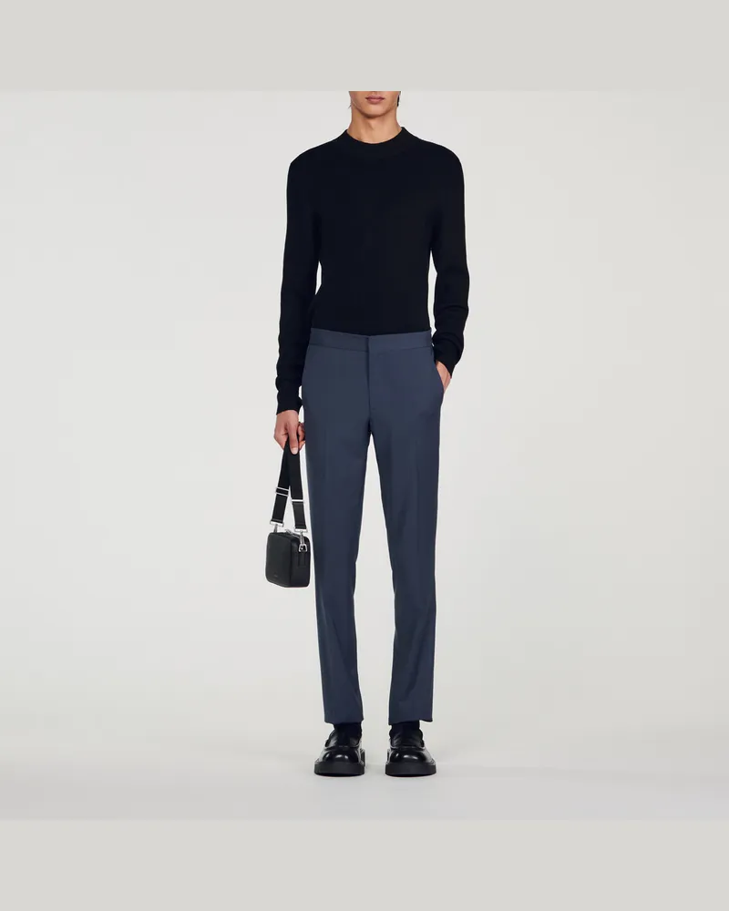 Sandro Hose aus Schurwolle Blau-grau