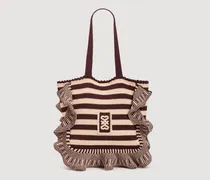 Gestreifte Häkeltasche