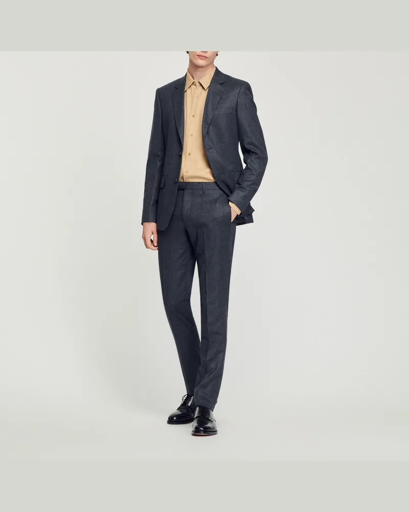 Sandro Anzughose aus Flanell Anthrazit