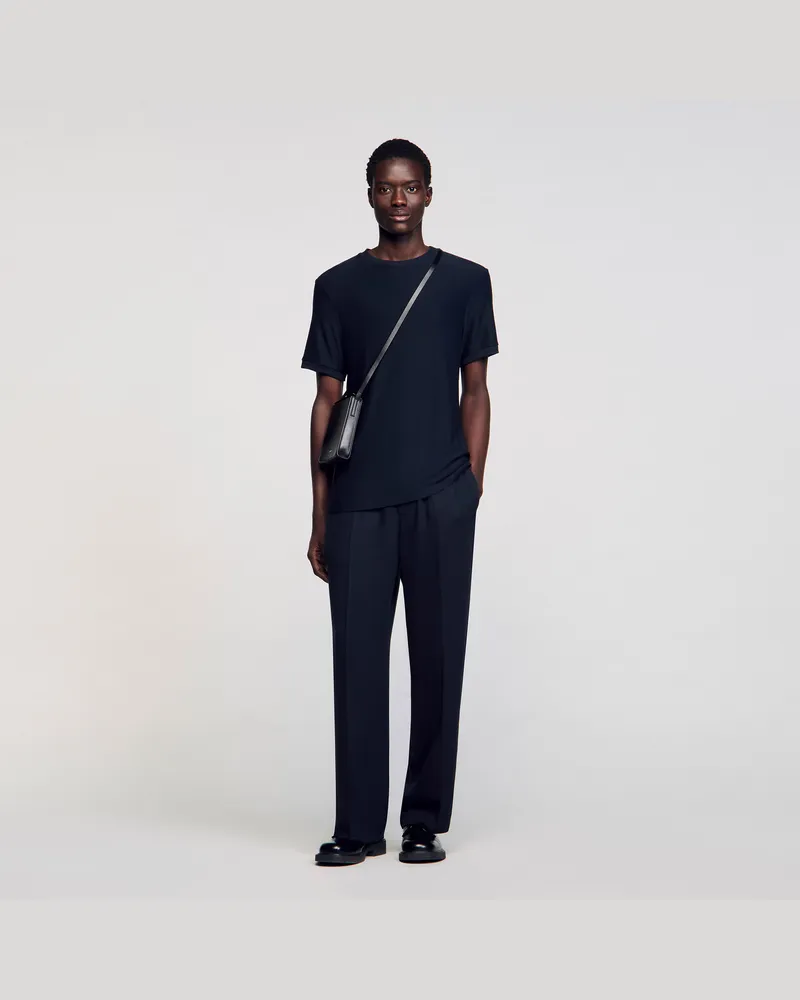 Sandro T-Shirt mit Rundhalsausschnitt Midnight
