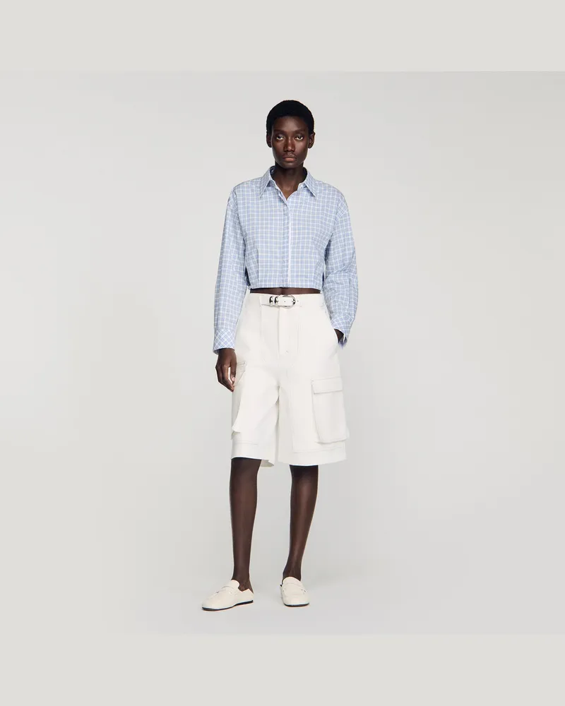 Sandro Weite Bermudashorts aus Baumwolle Weiß