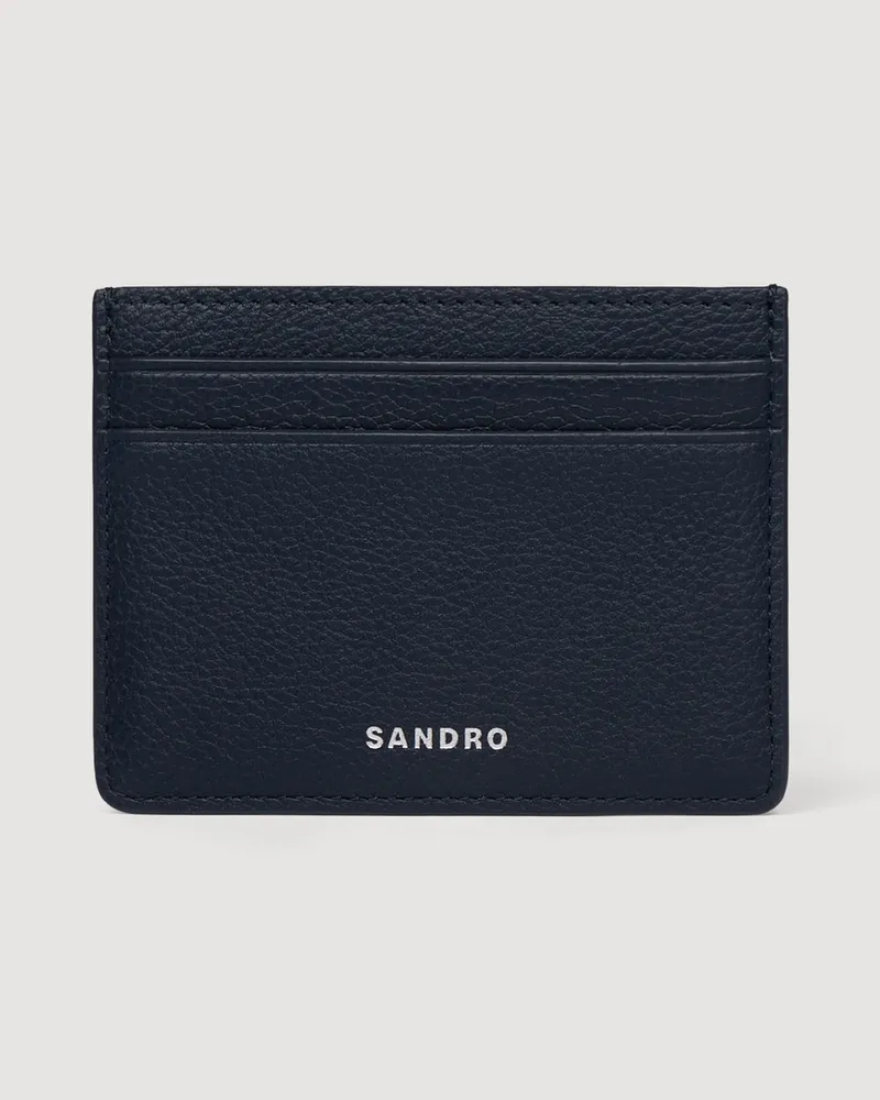 Sandro Kartenhalter aus genarbtem Leder Navy