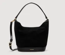 Shopper-Tasche aus Veloursleder