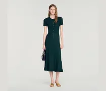 Langes Pointelle-Strickkleid